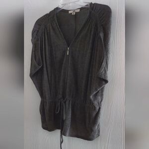 Like New Dark Gray Zip-Up Cardigan Vest